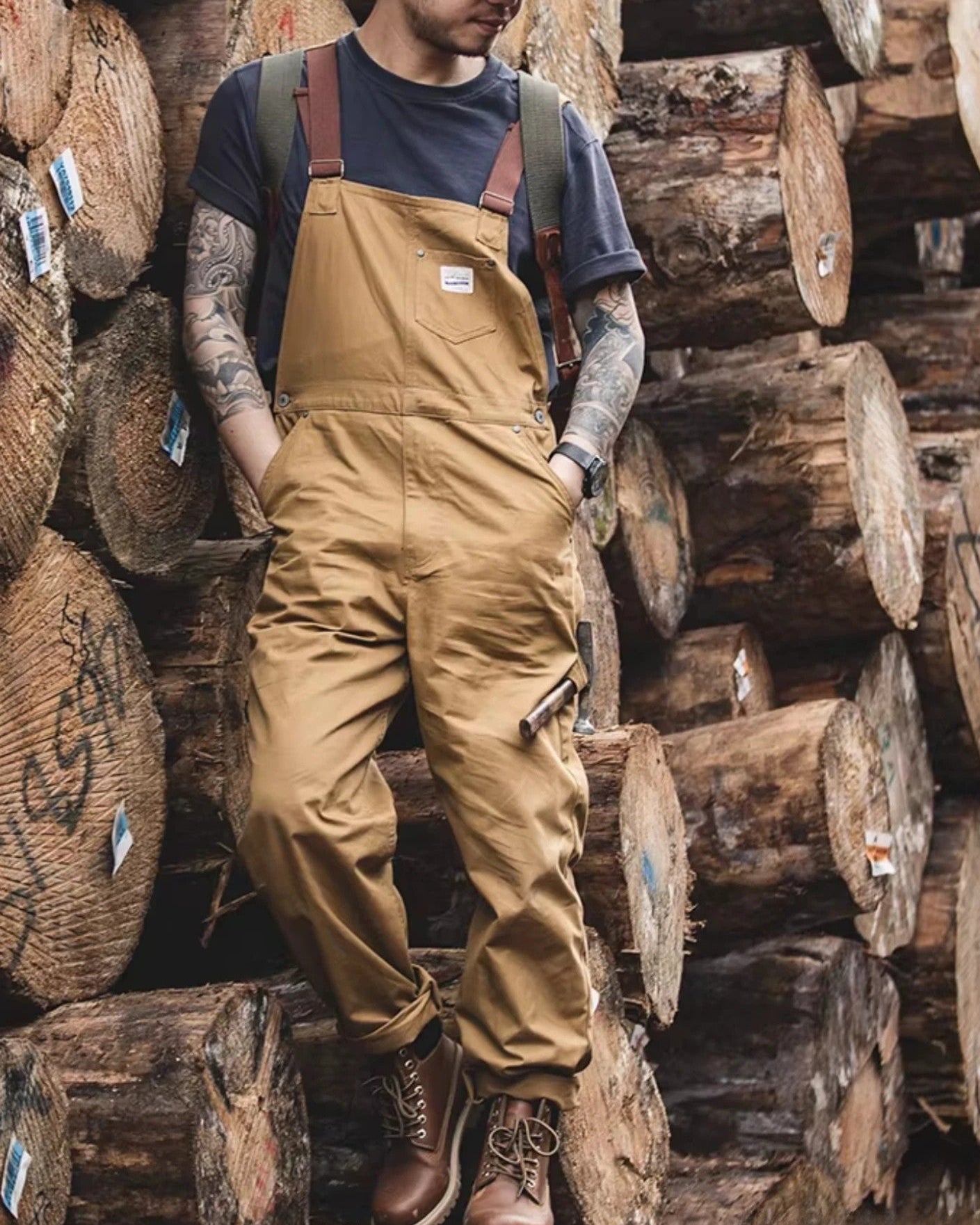 Salopette Travail Vintage Marron