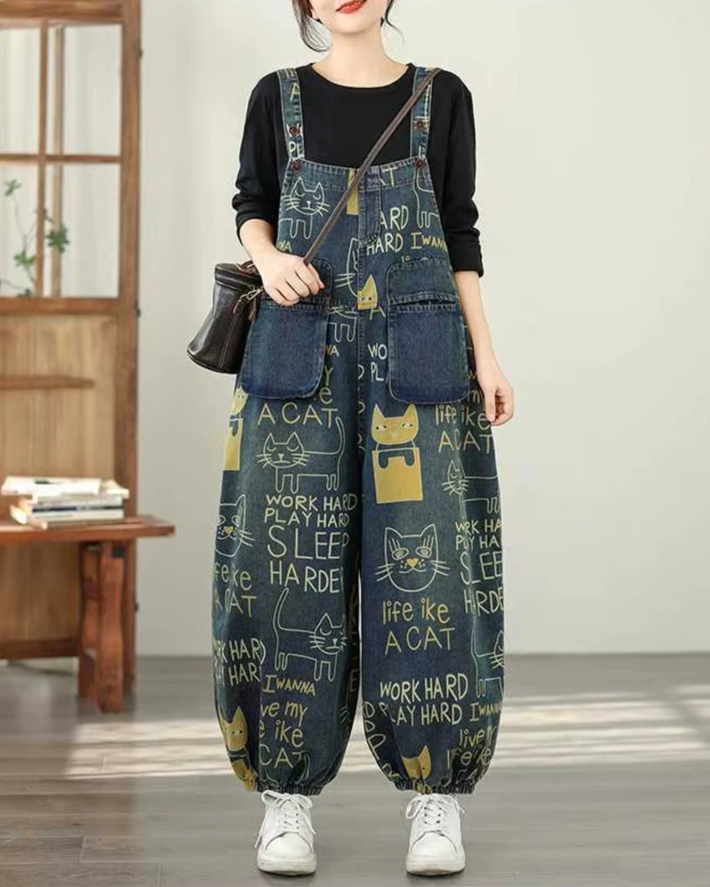 Salopette Motifs Imprimé Style Coréen