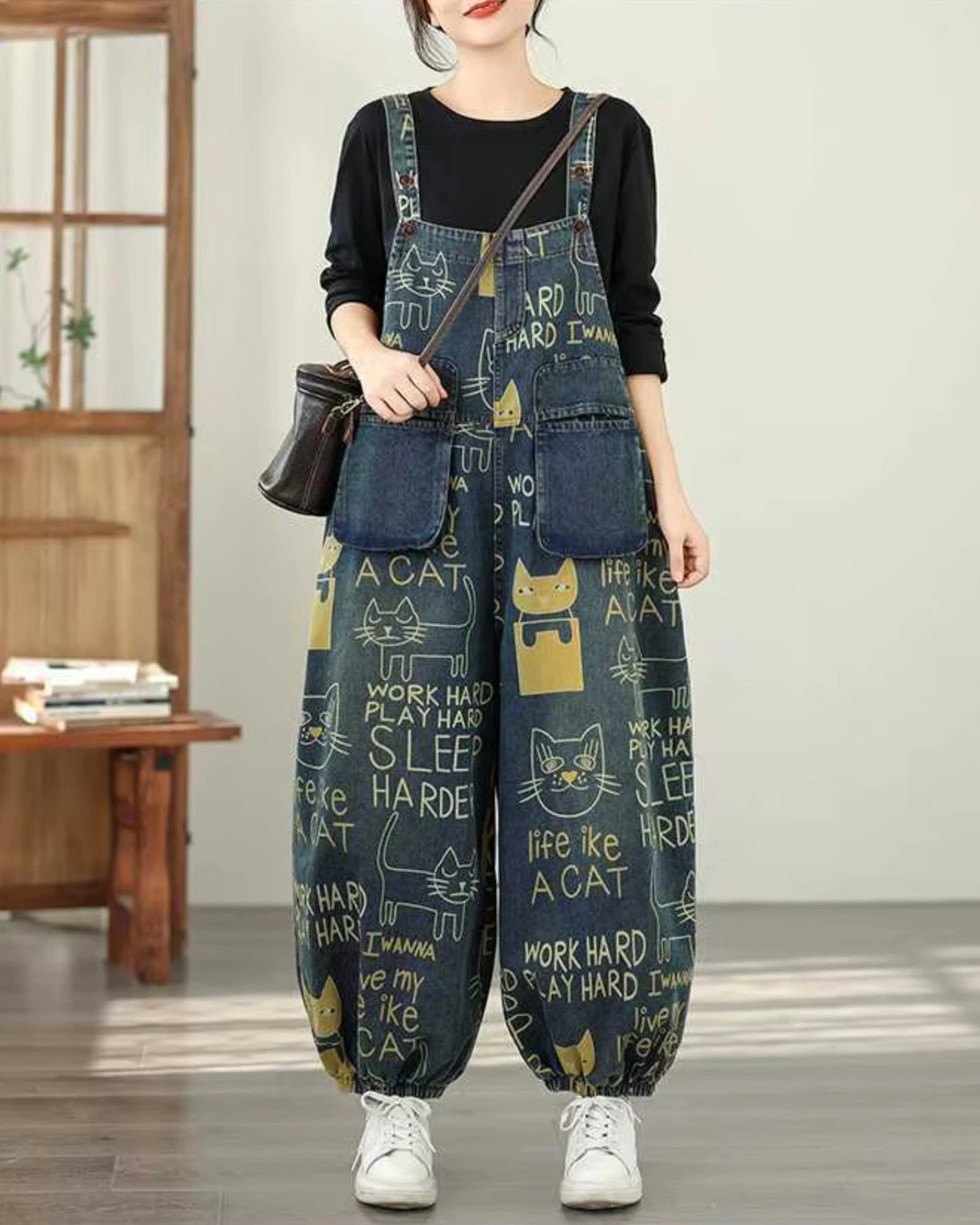 Salopette Motifs Imprimé Style Coréen