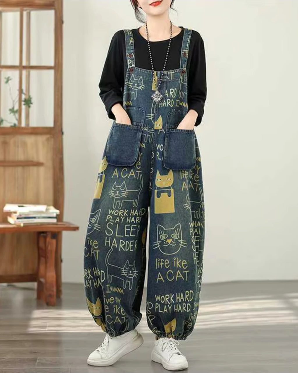 Salopette Motifs Imprimé Style Coréen