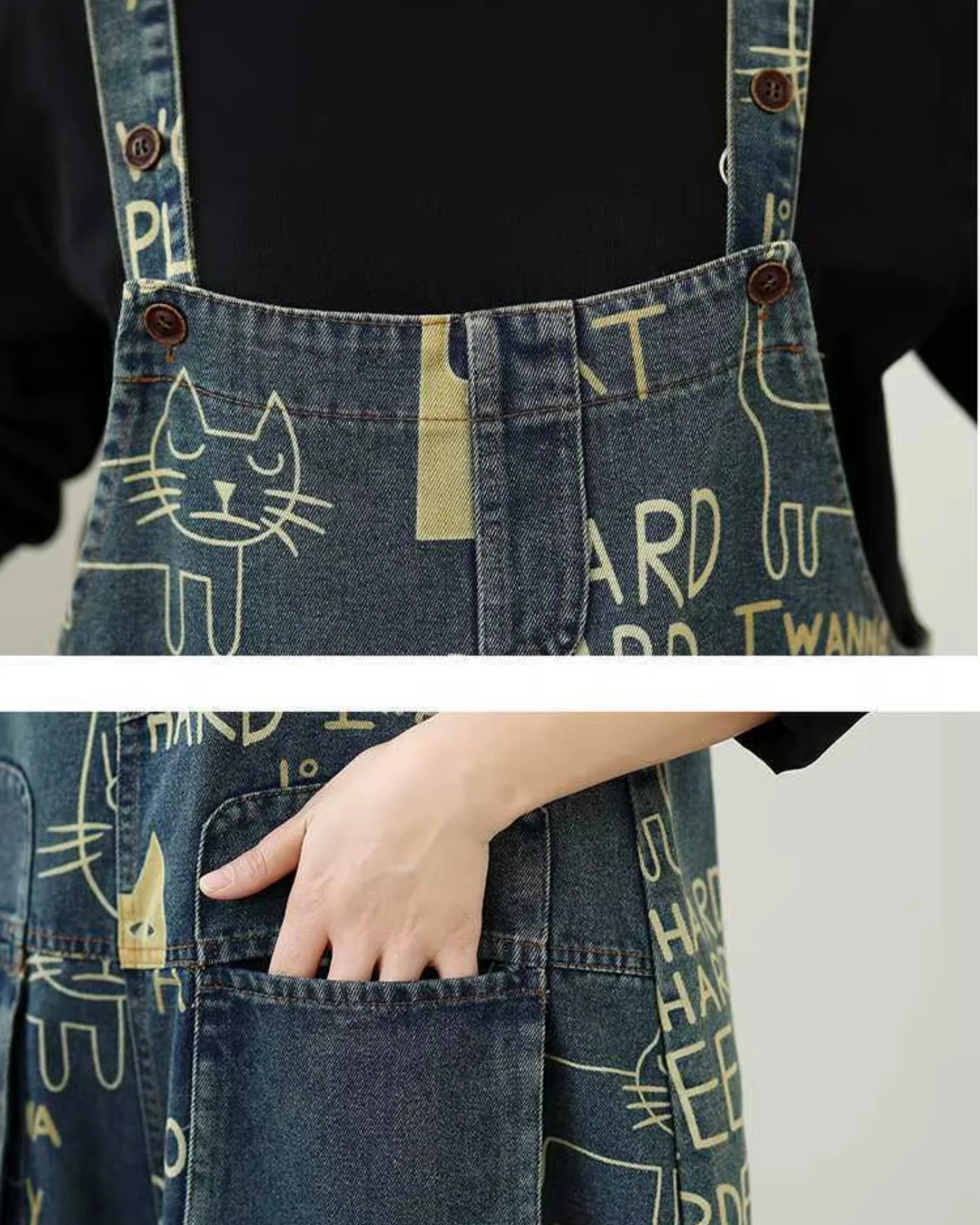 Salopette Motifs Imprimé Style Coréen