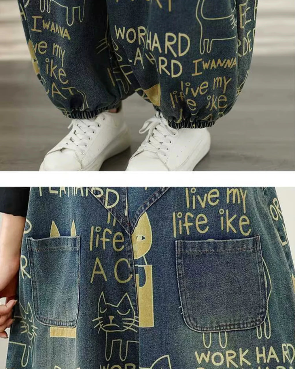 Salopette Motifs Imprimé Style Coréen