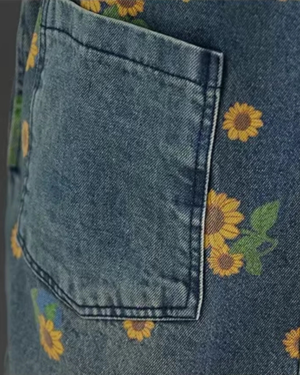 Salopette Jean Motif Printanier