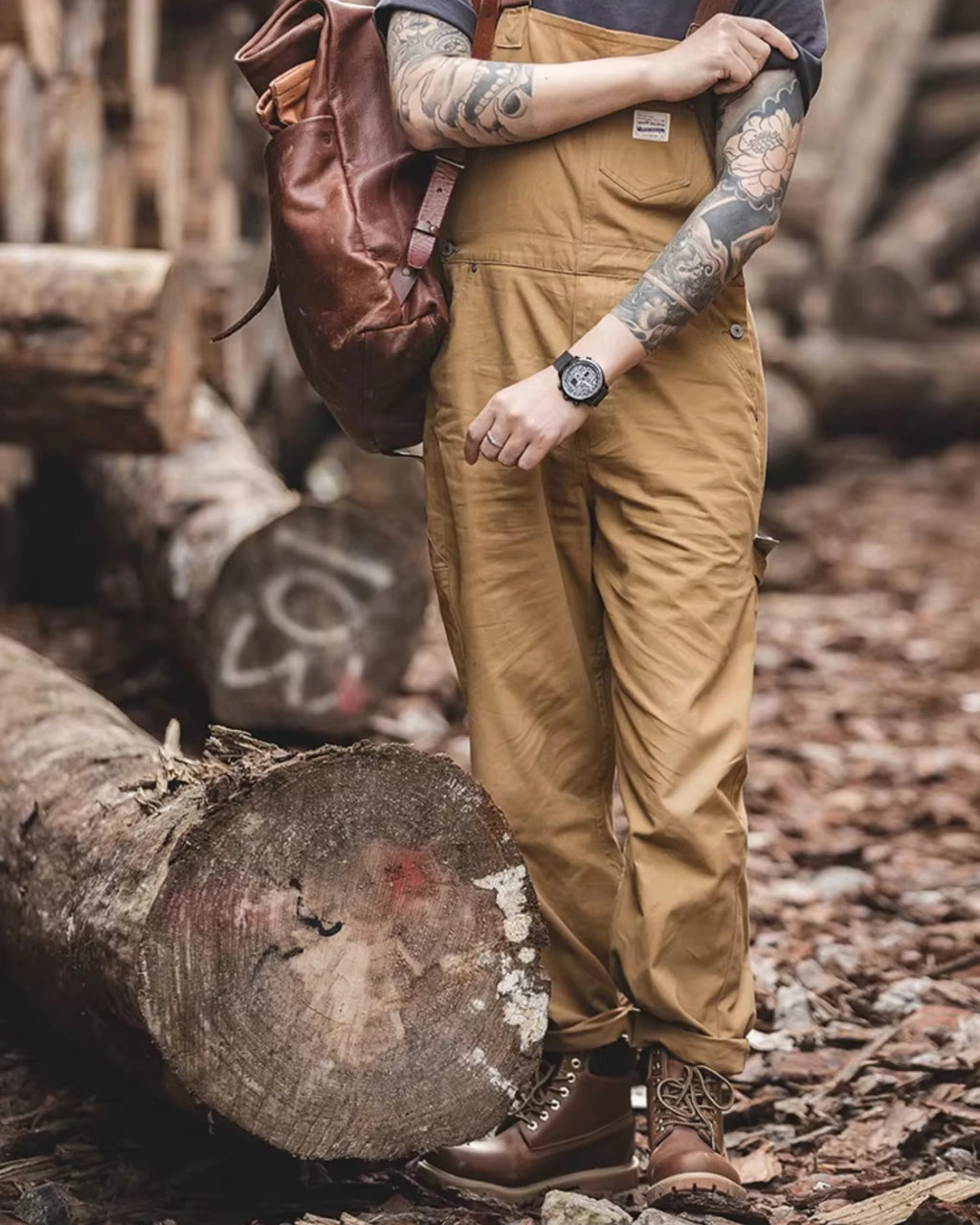 Salopette Travail Vintage Marron