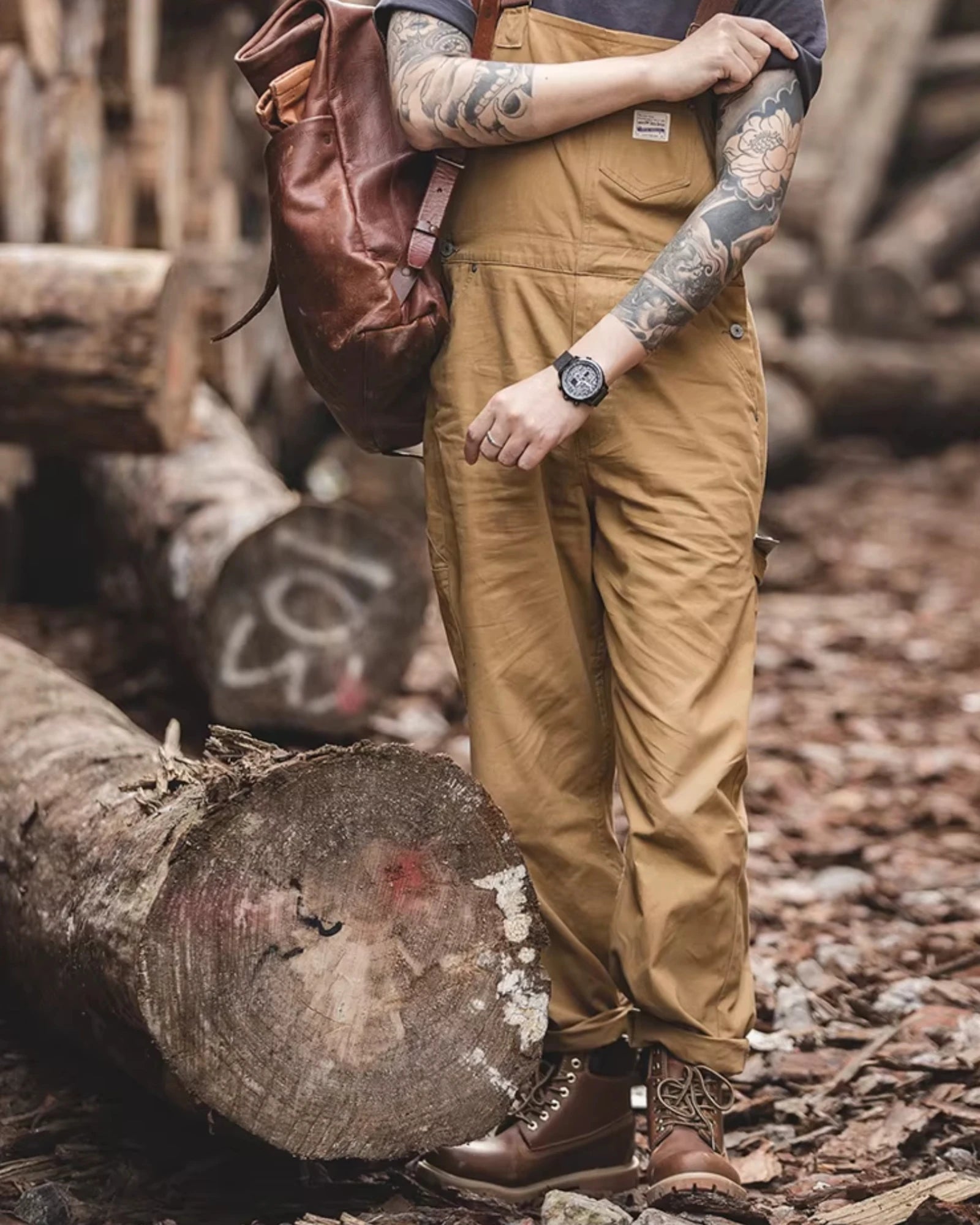 Salopette Travail Vintage Marron