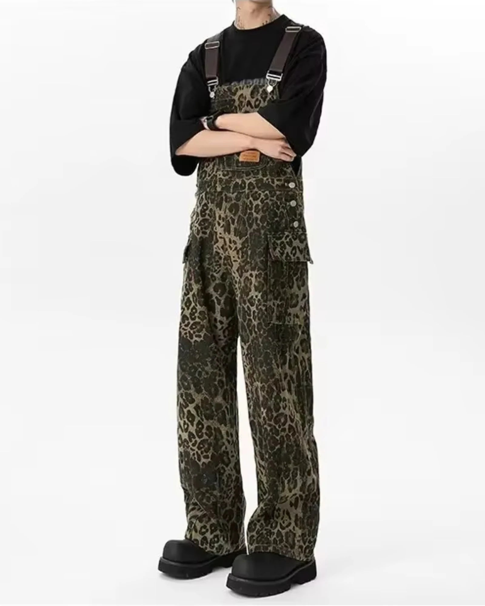 Salopette Léopard Style Décontracté