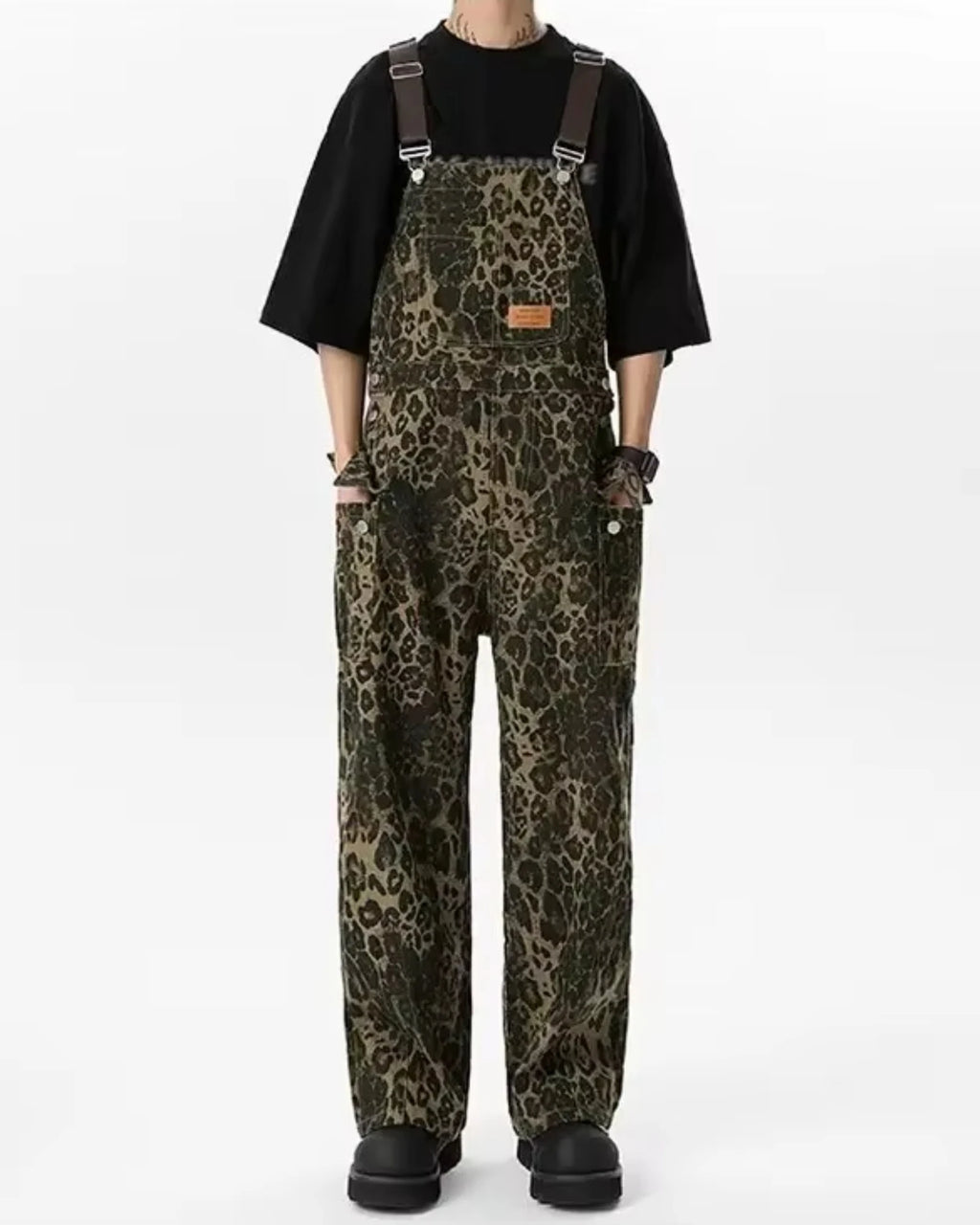 Salopette Léopard Style Décontracté