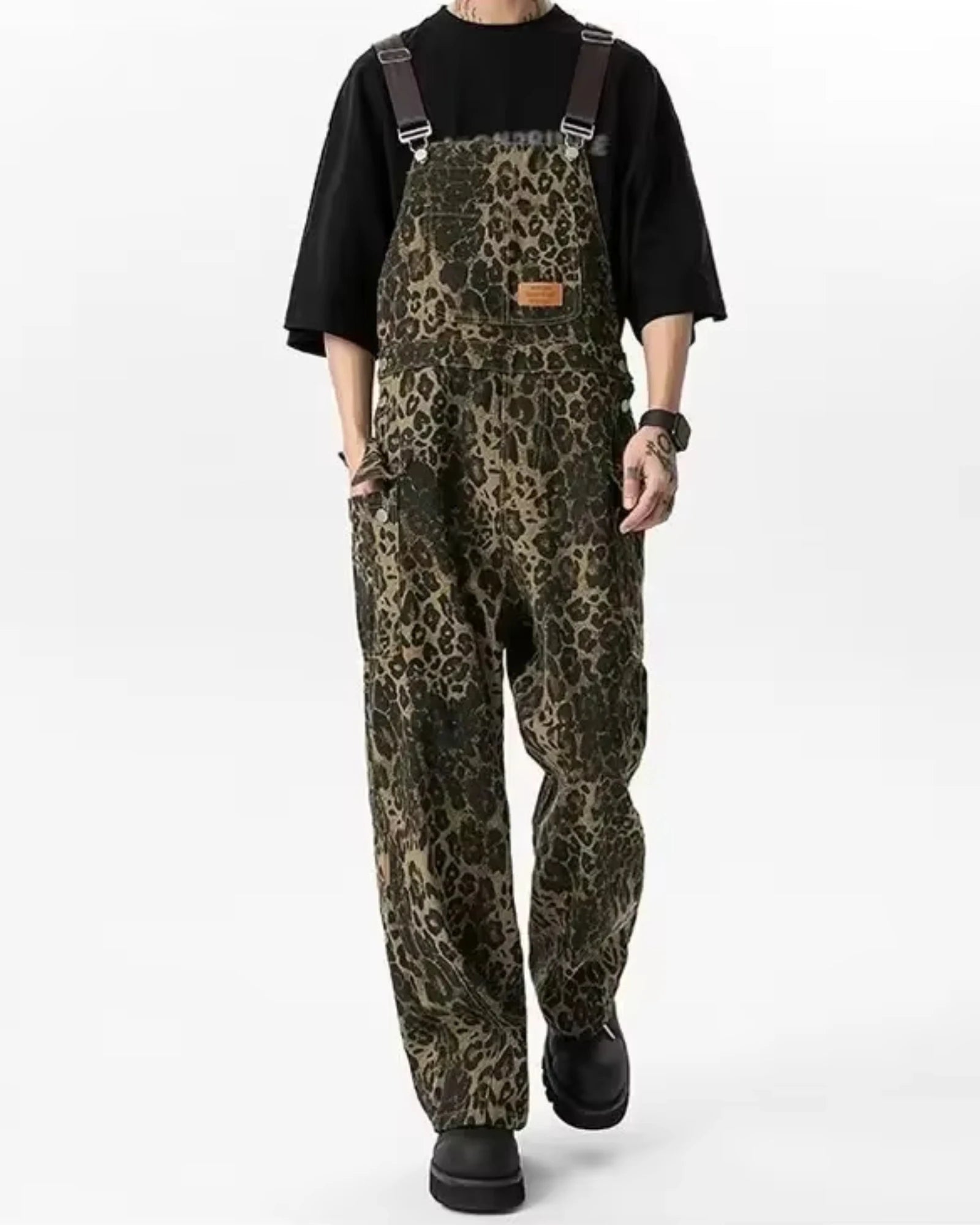 Salopette Léopard Style Décontracté