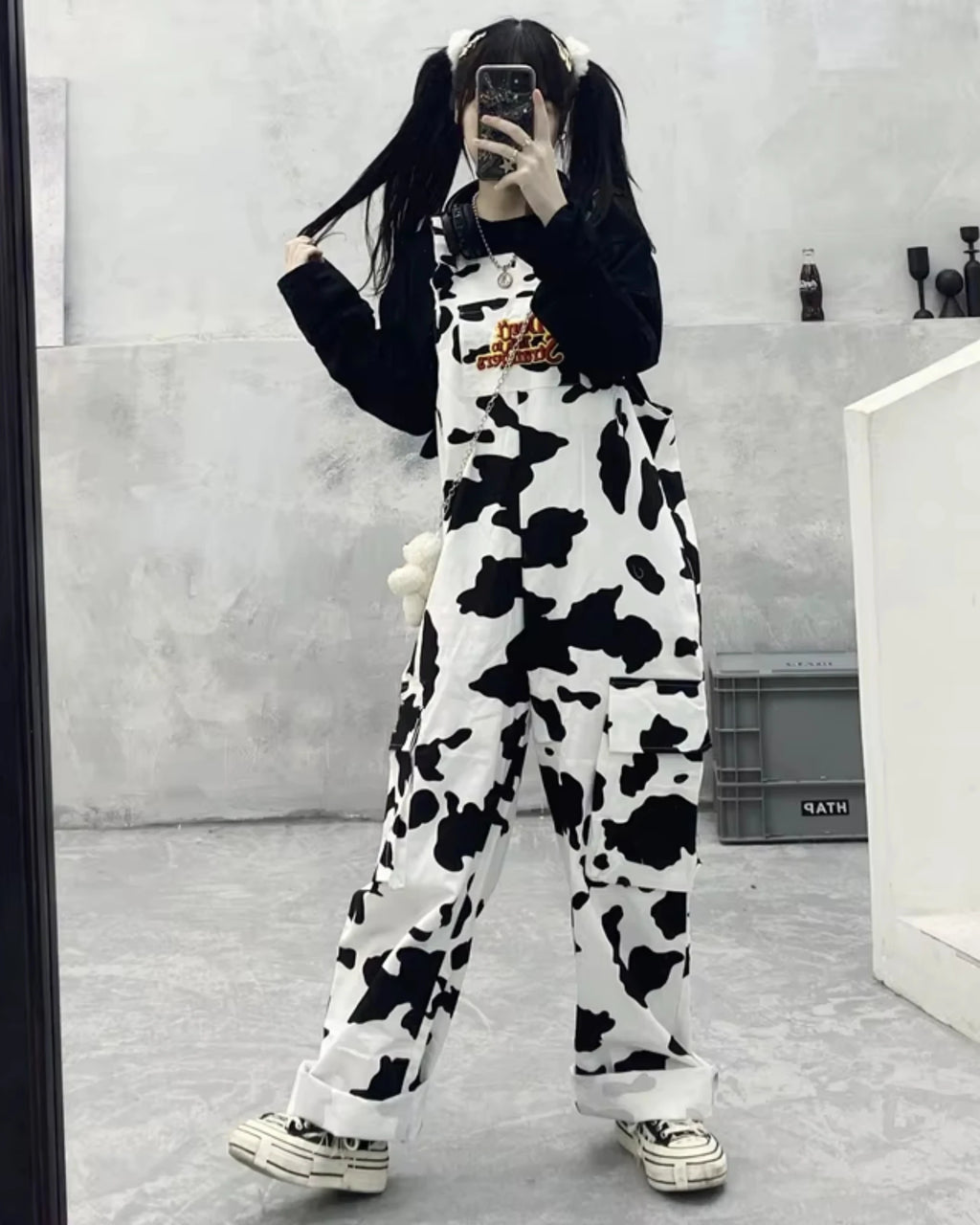 Salopette Décontracté Noir & Blanc