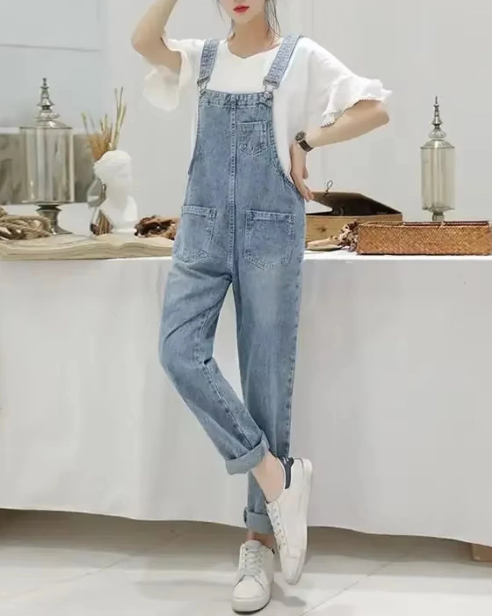 Salopette Bleu Printemps Femme